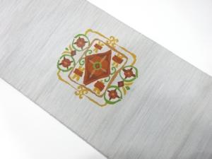 抽象花模様織り出し　名古屋帯